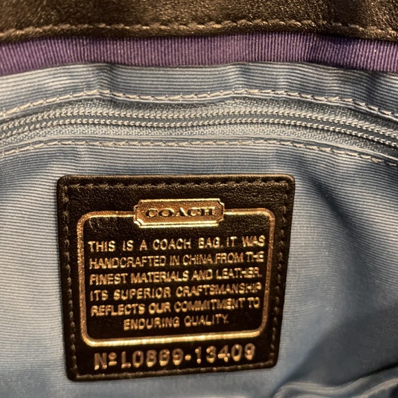 Coach Rose Gold and Black Leather Shoulder Bag - Picture 7 of 9